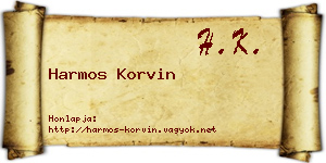 Harmos Korvin névjegykártya